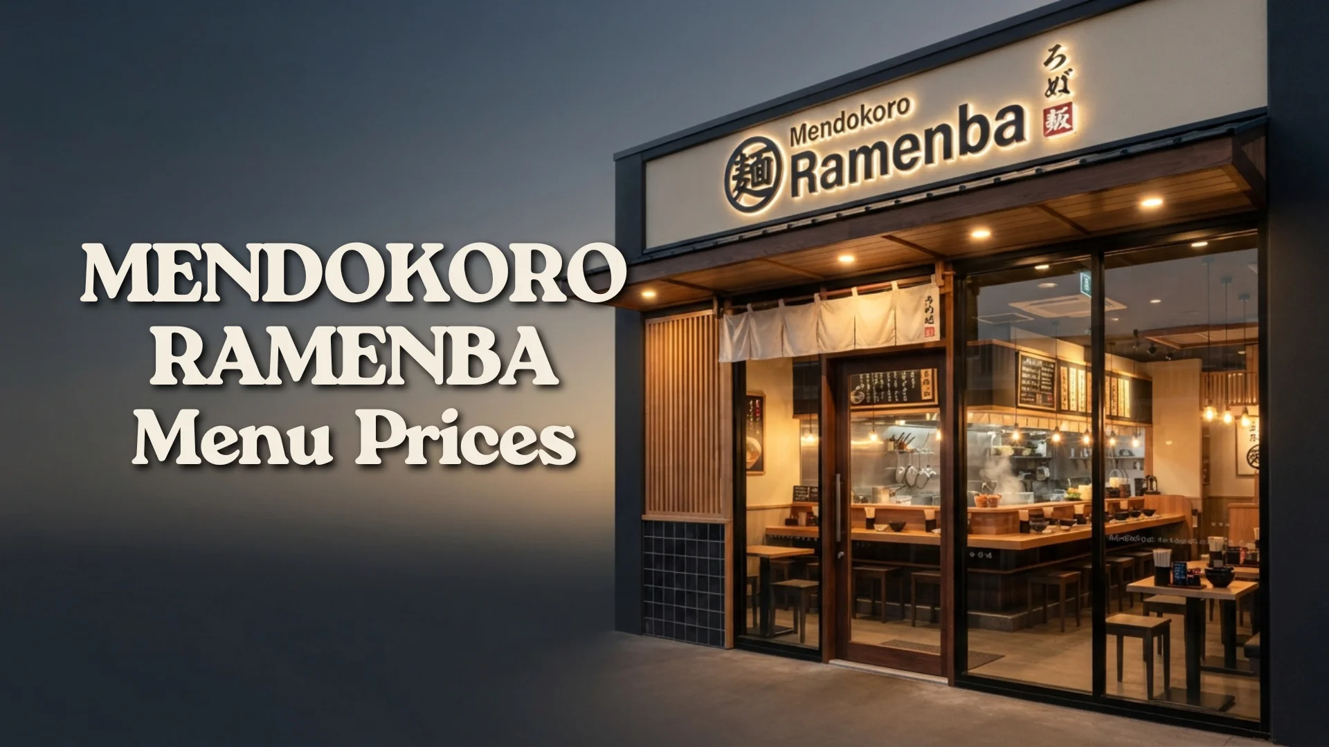 Mendokoro Ramenba Menu Prices
