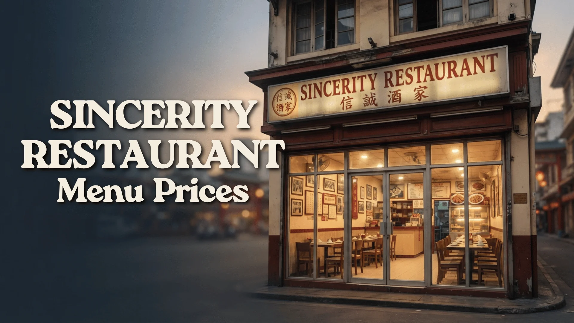 Sincerity Restaurant Menu Prices