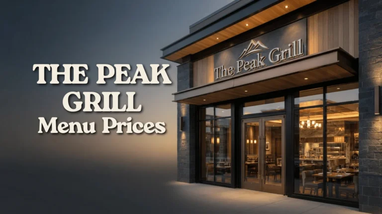 The Peak Grill Menu Prices